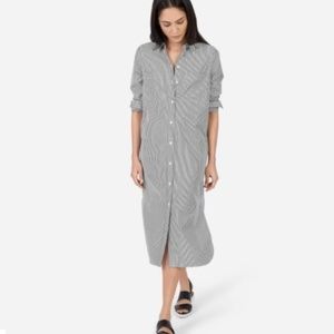 Everlane Grey Striped Poplin Shirt Dress Size 10